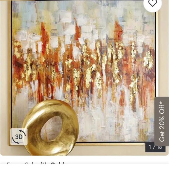 Beautiful Gold Plated 39x39 Painting - Picture 2 of 4